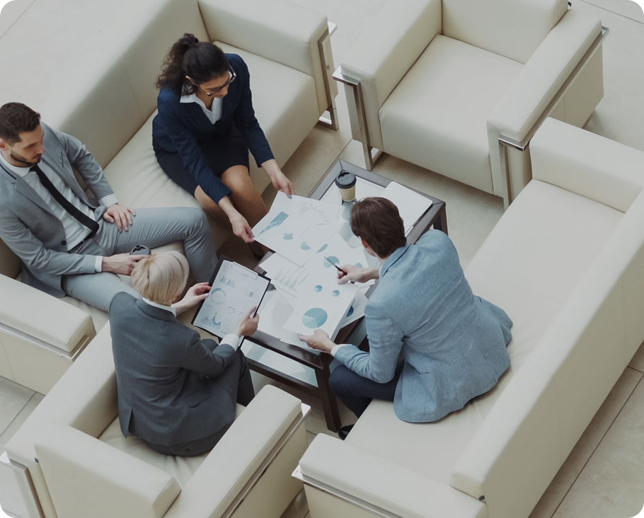 Advisors reviewing workforce planning documents